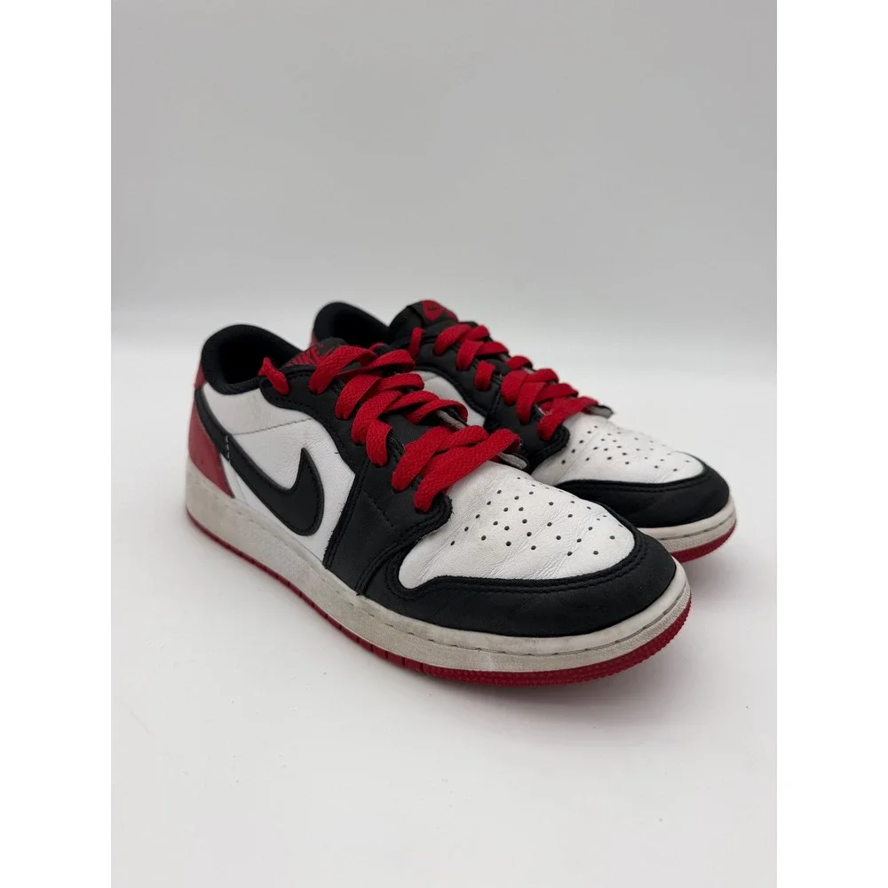Nike Air Jordan 1 Retro Low OG Black Toe Sneakers 5Y CZ0858-106 White Red Black